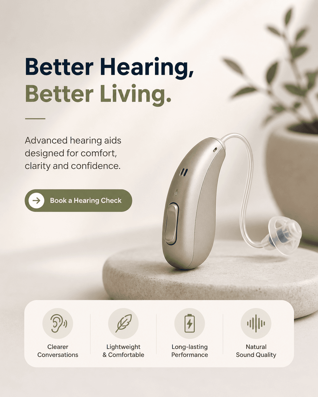 Social post Uplift designed for a hearing clinic