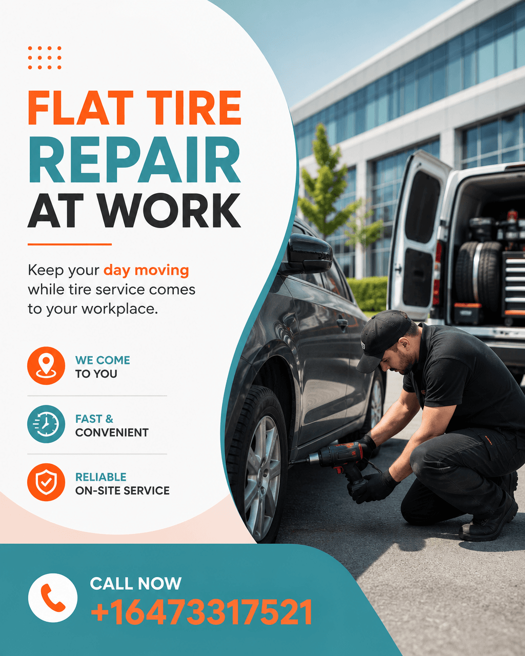 Social post Uplift designed for a tire repair shop