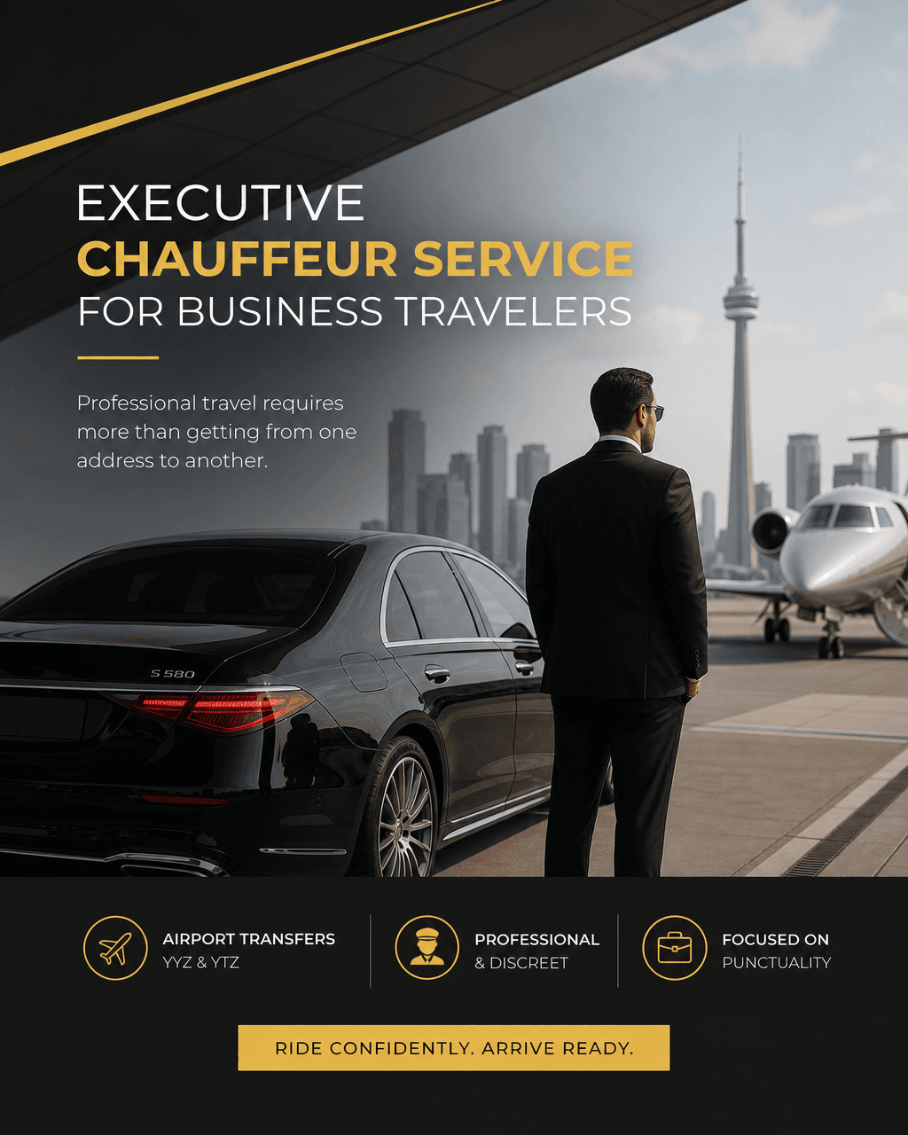 Social post Uplift designed for a chauffeur service